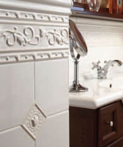 Bathroom relief tiles