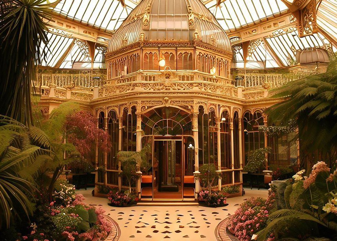 Ostentatious Victorian conservatory interior 