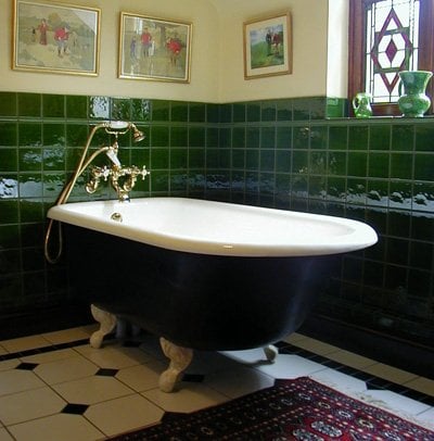 Roll top double ended baths with the taps centrally positioned are French in origin