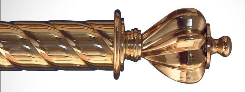 The Victorian Emporium's solid brass twisted pole with Coronet Finial
