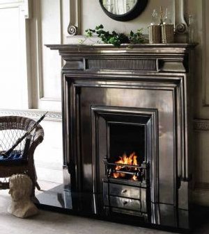 pewter cast iron fireplace