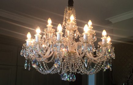 Bohemian crystal victorian chandelier dining room
