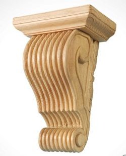 What are corbels? A large scrolled corbel with plinth