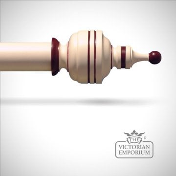 Hand Painted Wood Two Tone Curtain Poles and Finials