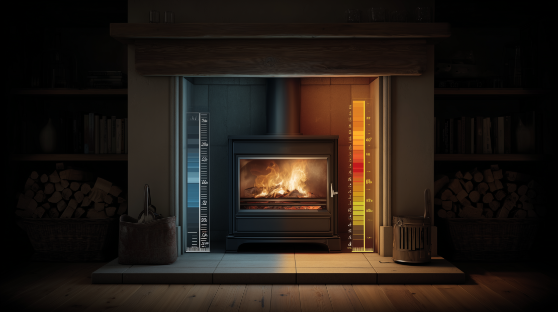 Efficiency in the heat output of a fireplace modern versus traditional