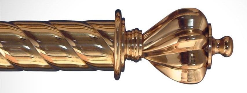 The Victorian Emporium's solid brass twisted pole with Coronet Finial