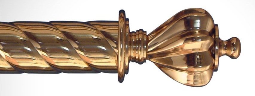 The Victorian Emporium's solid brass twisted pole with Coronet Finial
