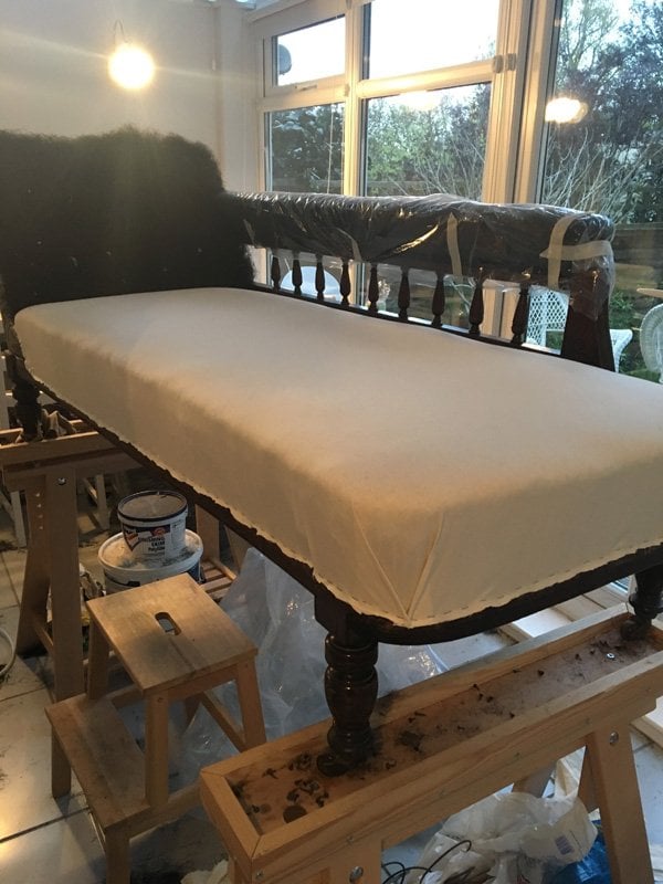 calico seat on chaise longue