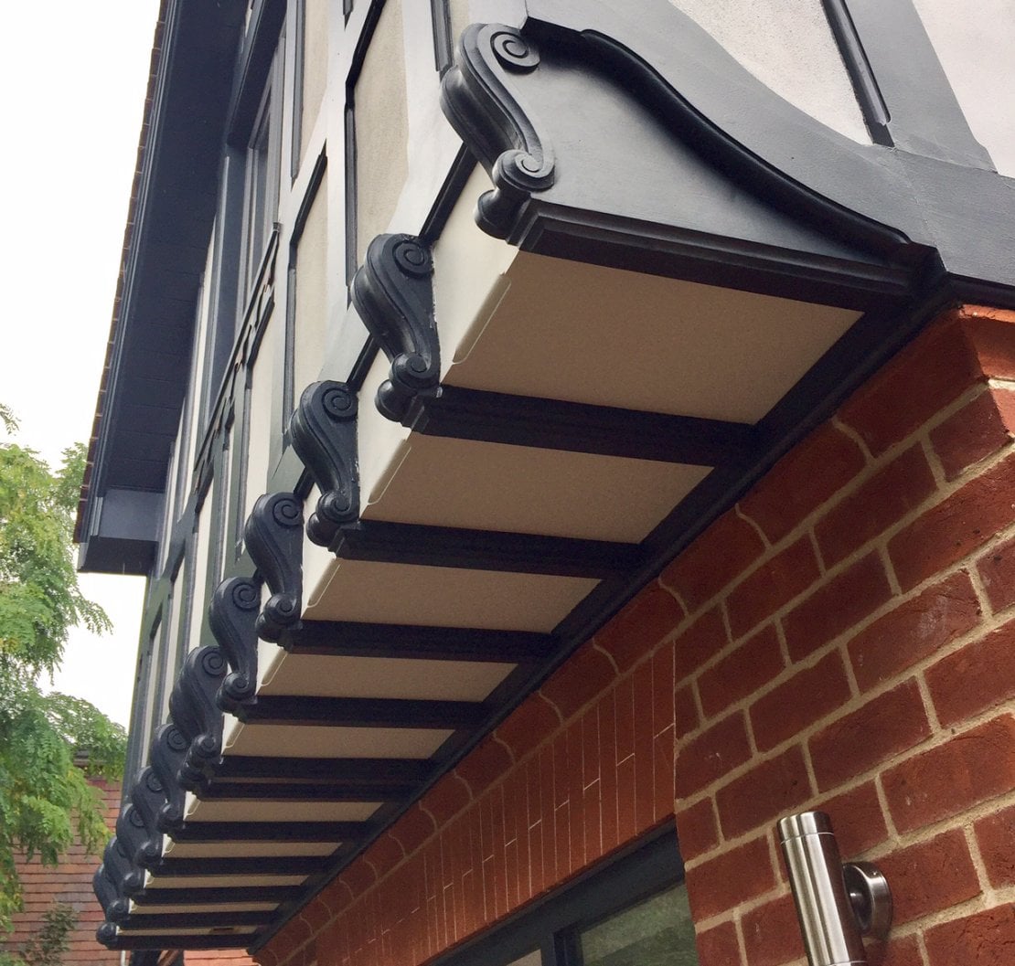 exterior woodwork with corbels