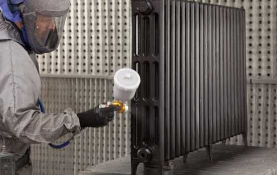 spray painting cast iron radiator