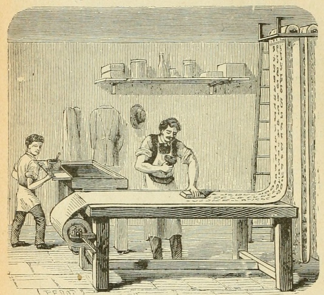 traditional hand-blocking wallpaper