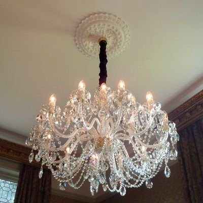 Installing a large chandelier