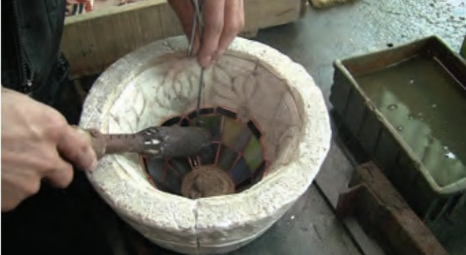Tiffany light in mould