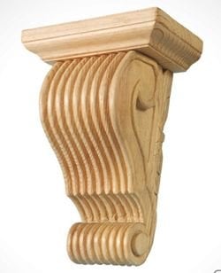What are corbels? A large scrolled corbel with plinth