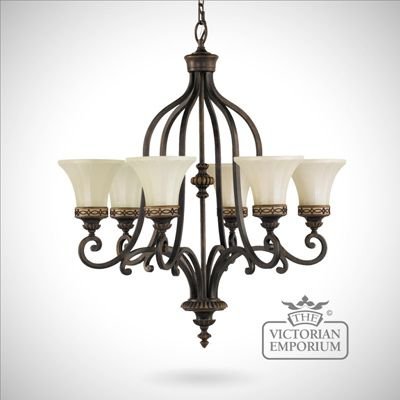 Walnut chandelier ceiling light