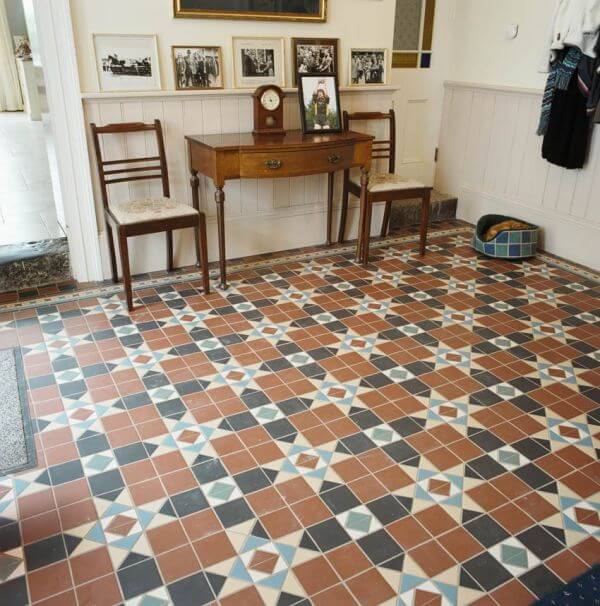 victorian mosaic hallway tiles