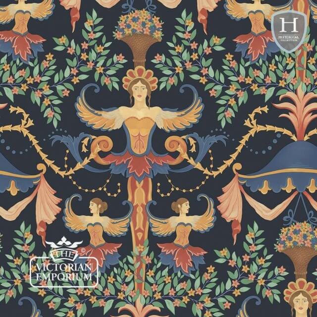Chamber Angels Wallpaper in Denim or Sky colourway