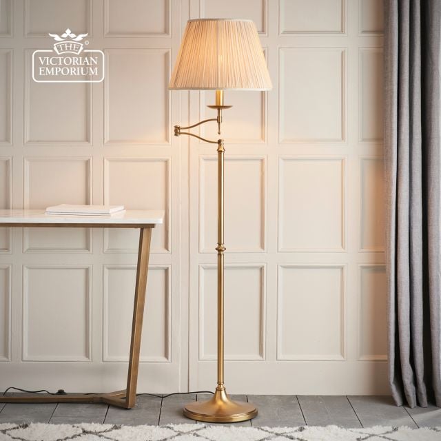 Stanford Antique Brass Swing Arm Floor 63621 1