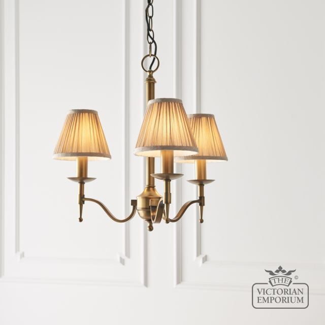 Stanford Antique Brass 3 Light Ceiling Pendant 63628 2