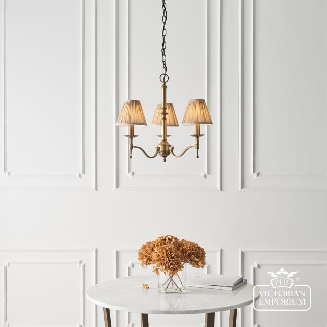 Stanford Antique Brass 3 Light Ceiling Pendant 63628 3