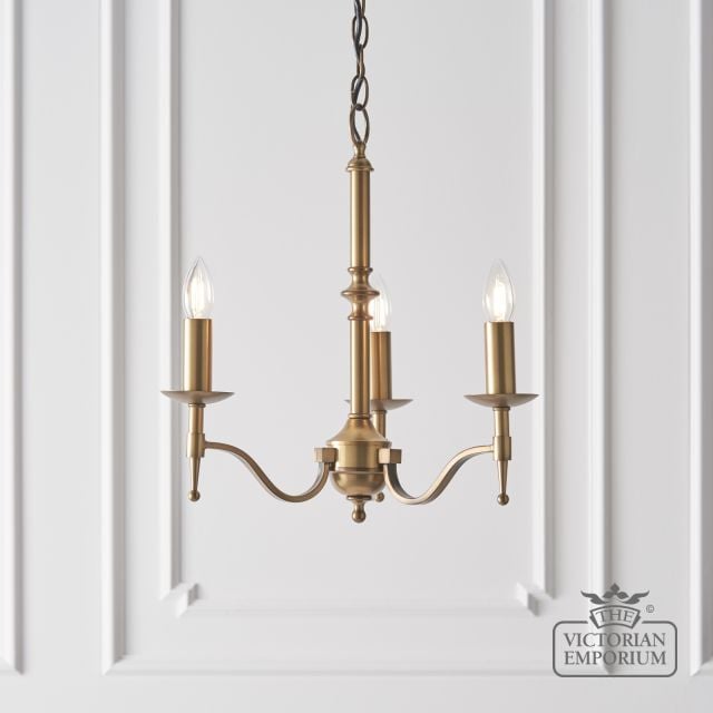 Stanford Antique Brass 3 Light Ceiling Pendant 63628 7