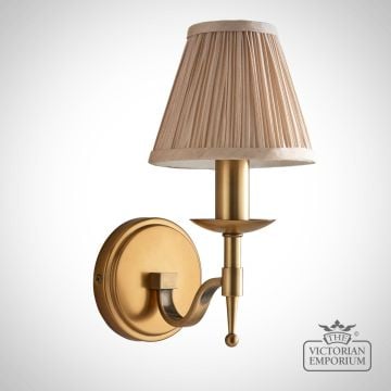 Stanford Antique Brass Single Wall Light With Or Without Beige Shades