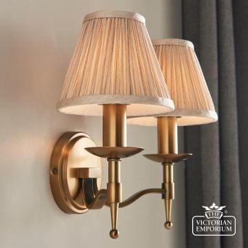 Stanford Antique Brass Double Wall Light 63654 2