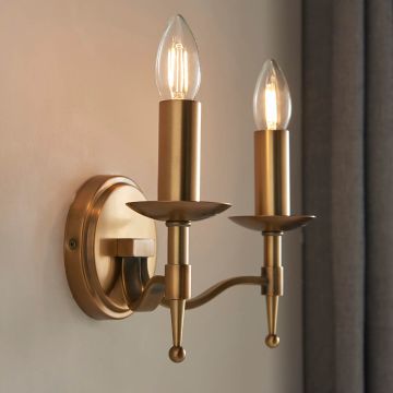 Stanford Antique Brass Double Wall Light 63654 6