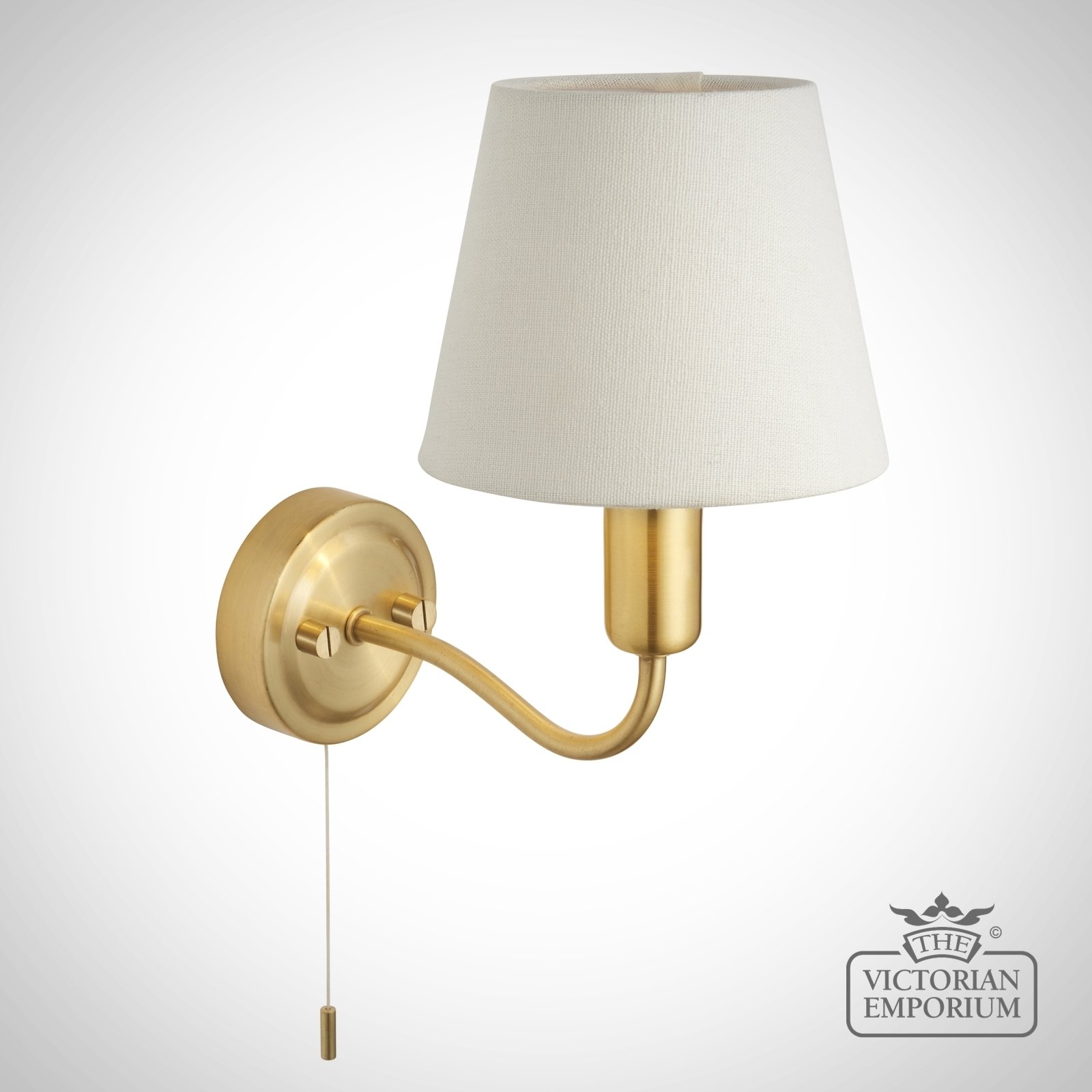 Conway Wall Light With Beige Shade And Pull Cord