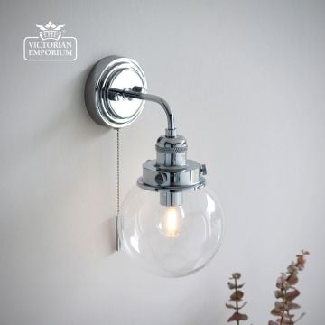 Cheswick Bathroom Wall Light With Pull Cord 96129 1