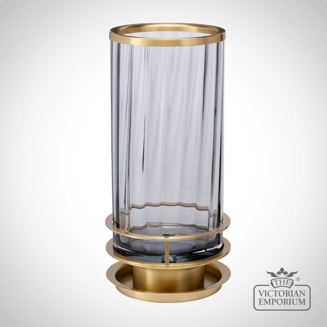 Arno Prismatic Glass Table Lamp Qn Arno Smoke Ab Off