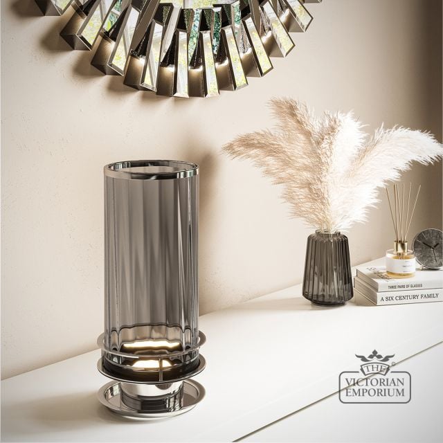 Arno Prismatic Glass Table Lamp Qn Arno Smoke Pn Insitu1