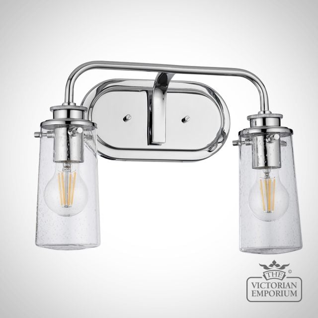 Bray Double Bathroom Wall Light Qn Braelyn2 Pc Off