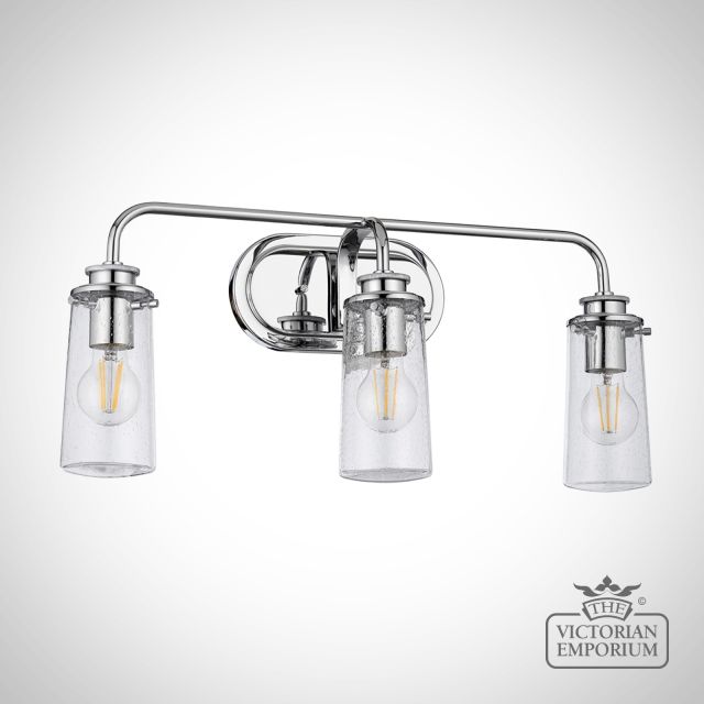 Bray Three Light Bathroom Wall Light Qn Braelyn3 Pc Off
