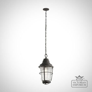 Chance Harbour Exterior Chain Lantern in Weathered Zinc