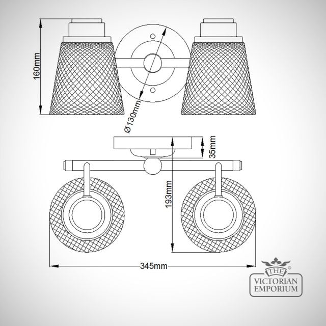Hudson Double Bathroom Wall Light Ld Qn Hudson2 Bath