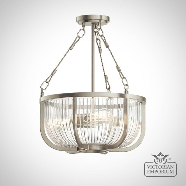 Roux Vintage Style Ceiling Pendant  Qn Roux3 Bn Semi Flush