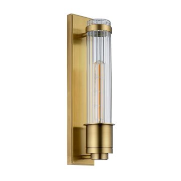 Wellington Single Bathroom Wall Light in Aged Brass