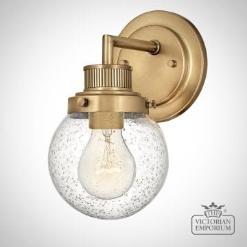 Poppy Single Bathroom Wall Light in Heritage Brass
