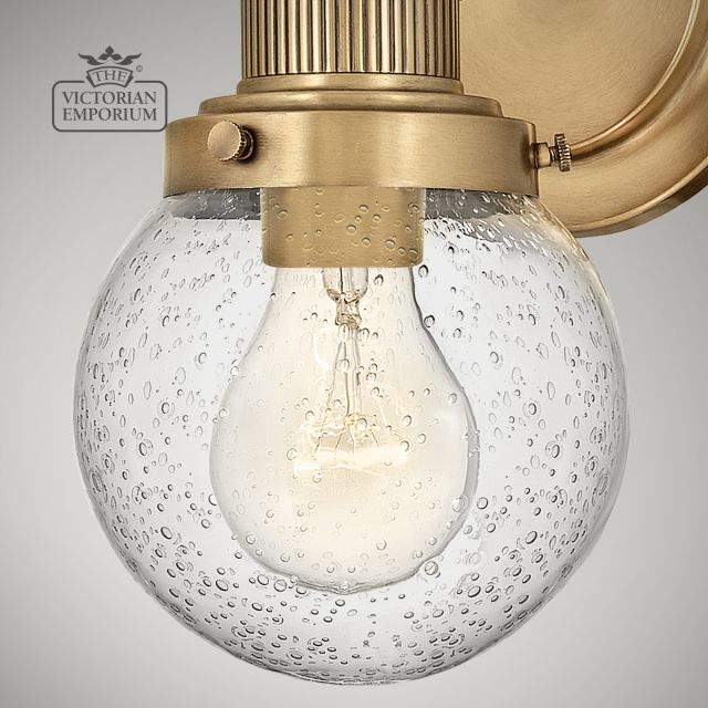 Poppy Single Bathroom Wall Light In Heritage Brass Qn Poppy1 Hb Bath Detail3