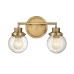 Poppy Double Bathroom Wall Light in Heritage Brass qn poppy2 hb bath