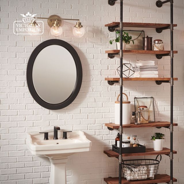 Poppy Triple Bathroom Wall Light In Heritage Brass Qn Poppy3 Hb Bath Insitu2