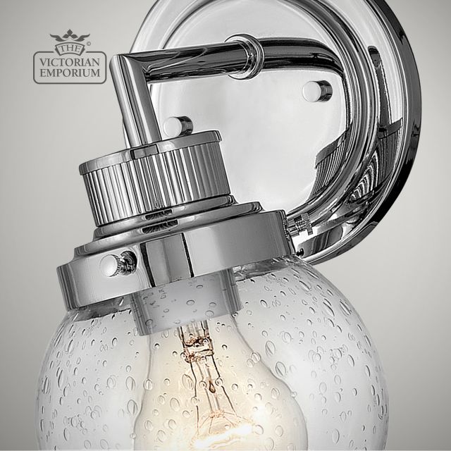 Poppy Single Bathroom Wall Light In Polished Chrome Qn Poppy1 Pc Bath Detail1