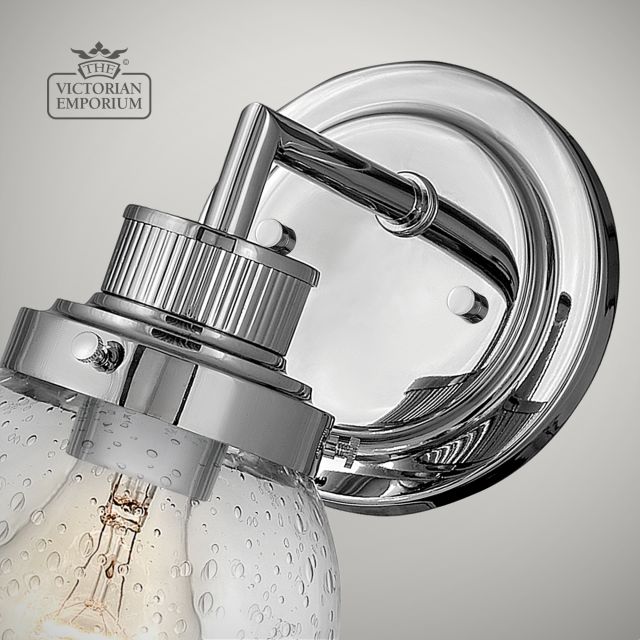 Poppy Single Bathroom Wall Light In Polished Chrome Qn Poppy1 Pc Bath Detail2