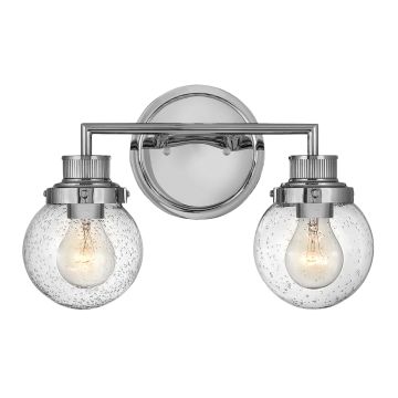 Poppy Double Bathroom Wall Light in Polished Chrome