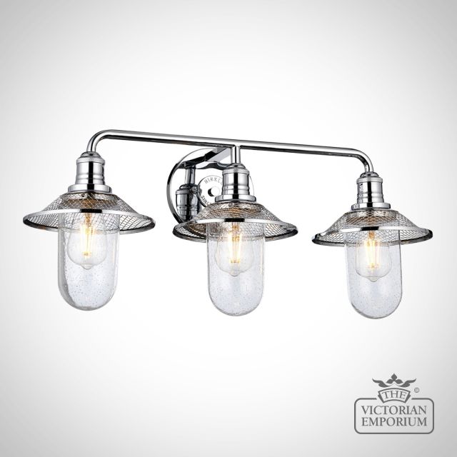 Rigby Triple Bathroom Wall Light In Polished Chrome Qn Rigby3 Bath Pc