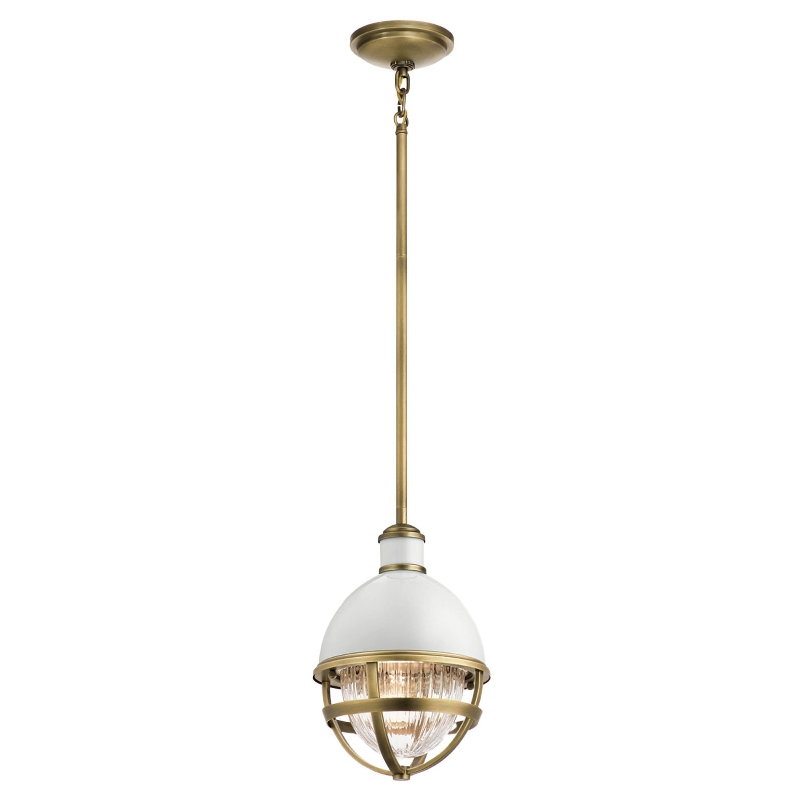 Tollis Mini Ceiling pendant in a choice of Natural Brass or Brushed Nickel