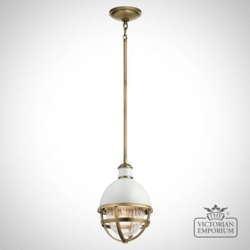 Tollis Mini Ceiling pendant in a choice of Natural Brass or Brushed Nickel