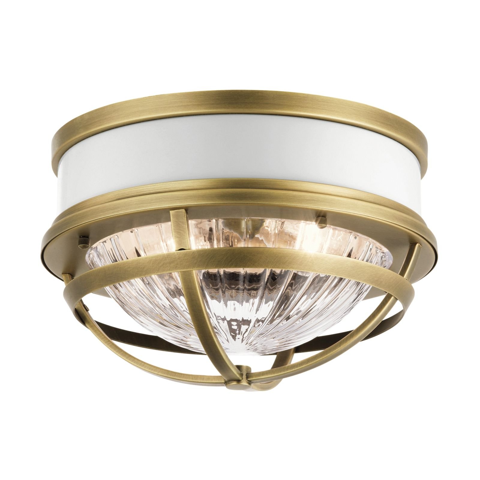Tollis Flush Mount Light in a choice of Natural Brass or Brushed Nickel