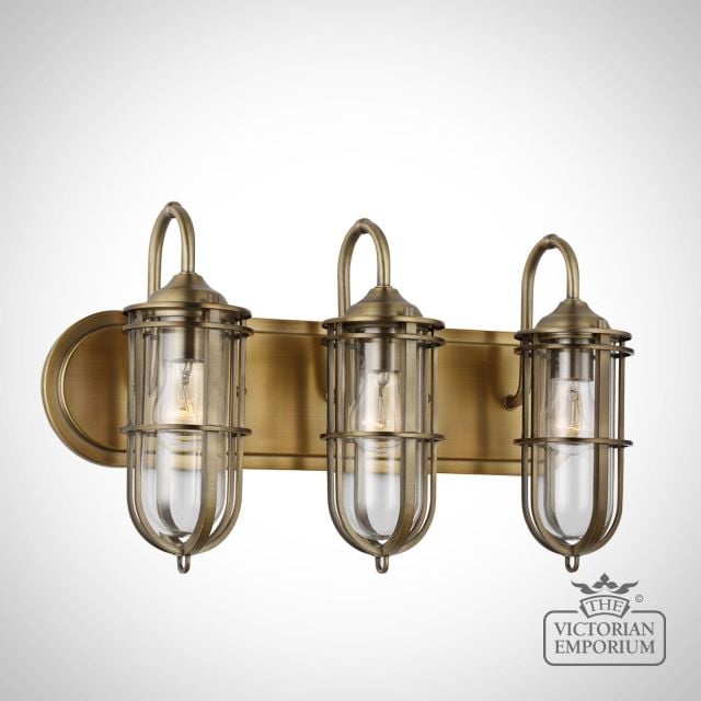 Urban Triple Wall Light In Dark Antique Brass